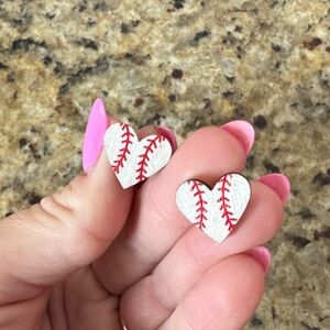 Heart-Shaped Wooden Sports Earrings
